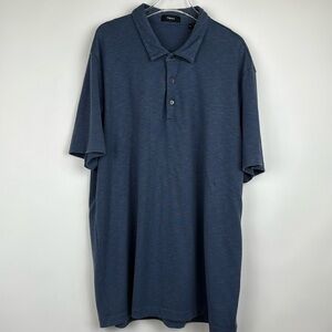 Theory Bron Polo Shirt Anemone Modal Knit Jersey  Blue Size XXL